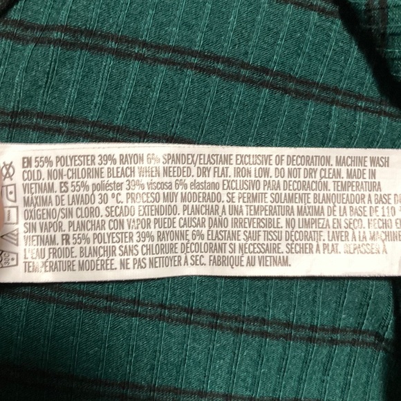 Forever 21 Long Sleeve Ribbed Striped Crop Top Large - Picture 7 of 7